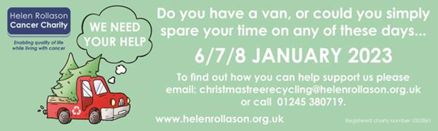 Helen Rollason Cancer Charity Christmas Tree Recycling Campaign
